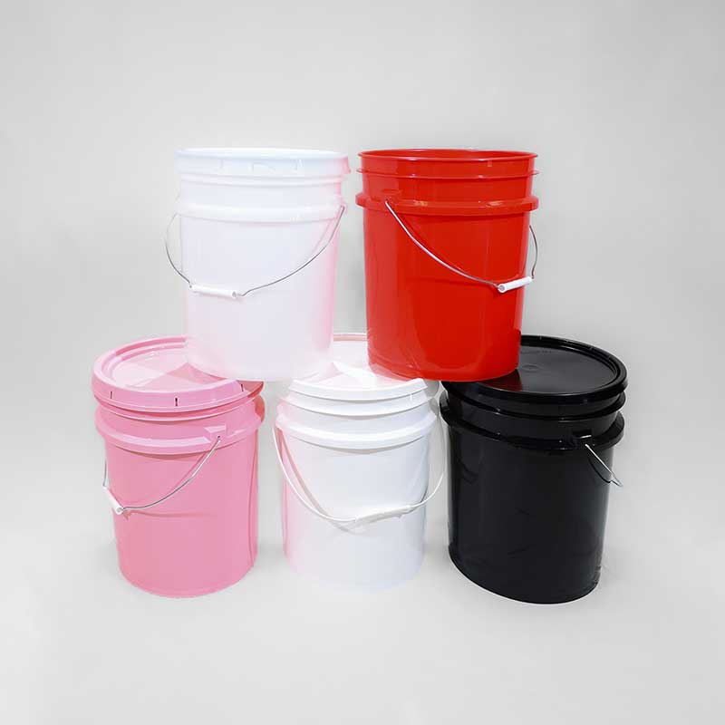 5 gallon pails multicolor stacked